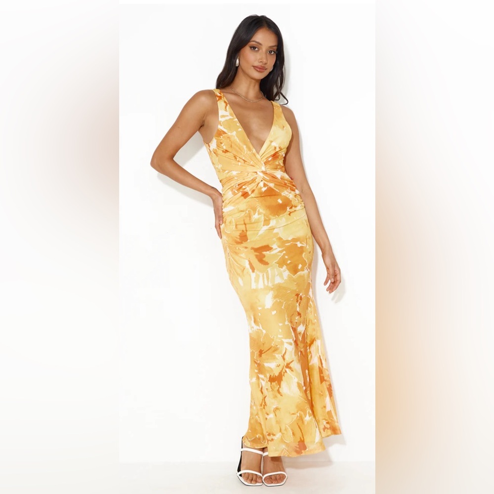 RADIANT VISION MESH MAXI DRESS - ORANGE YELLOW